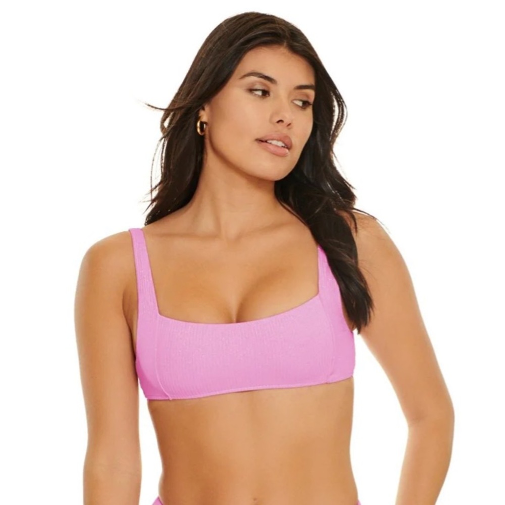 JMP The Label Bikini Top- HAMPTONS SQUARE NECK BIKINI TOP - BLUSHING PINK